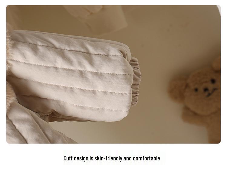 Children's Winter Hooded Rabbit Fleece Onesie - Thick Outdoor Baby Suit