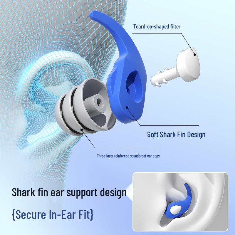 Silicone Triple-Layer Noise Cancelling Waterproof Sleep & Swim Earplugs