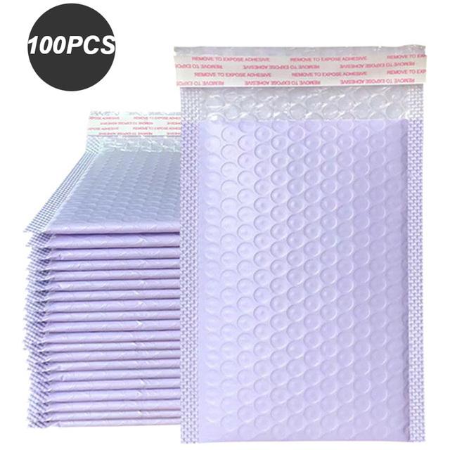

100PCS Bubble Mailers Small Business Supplies Shipping Bags for Packaging Bubbles Courier Envelope Delivery Package Mailer (purple,11*15cm) фіолетовий