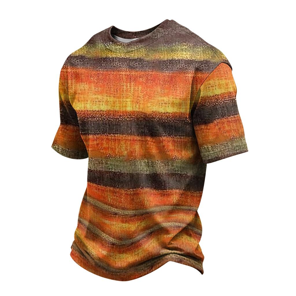 Men's Casual Short Sleeve T-Shirt Lightweight Breathable Crew Neck Top Halloween Print Design Comfortable Fit