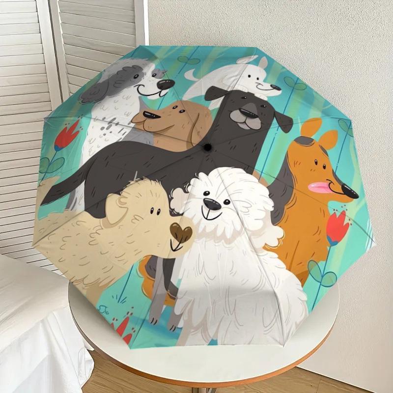 

1pc Dogs in a Forest Scene Umbrella with Plastic Handle,Suitable for All Seasons Home Travel Outdoor UmbrellaDD305