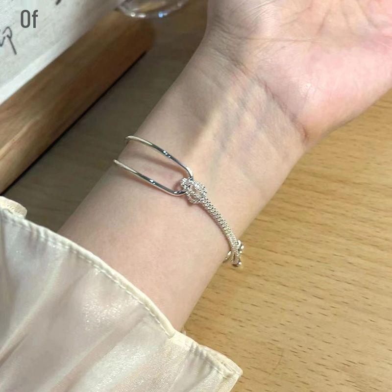 Korean Style Geometric Arc Knotted Bracelet - Elegant & Trendy Women's Fashion Jewelry