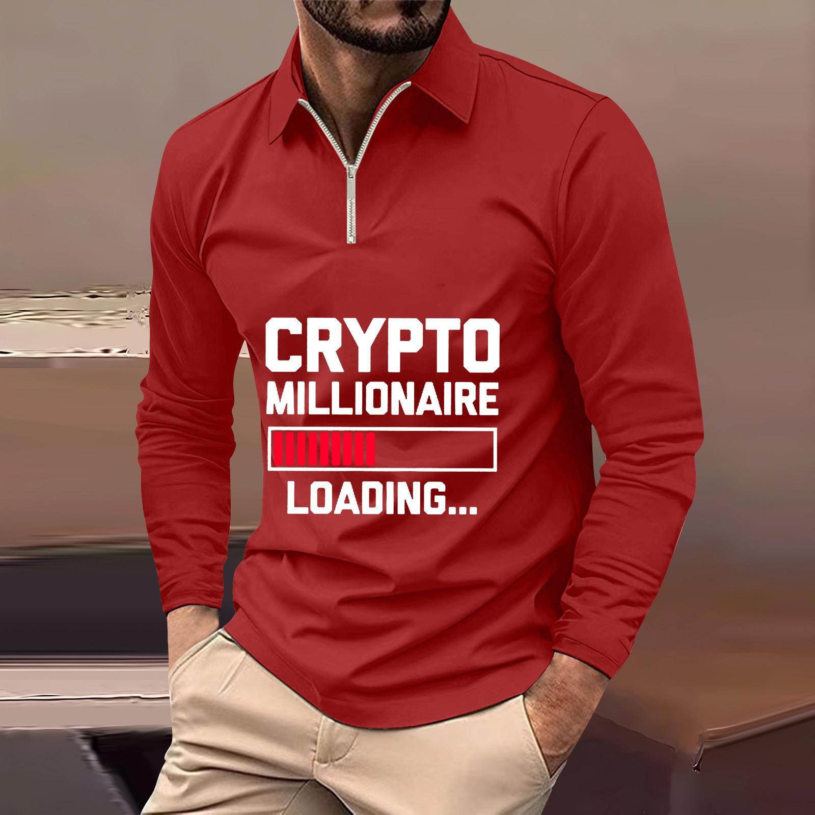 

Мужская рубашка с длинными рукавами и воротником-молнией, модный и повседневный топ с лацканами S красный