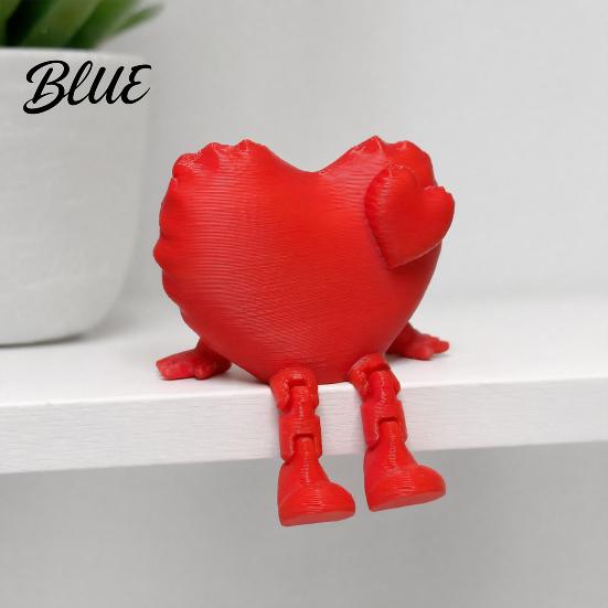 Love Heart Decoration Figurine with Articulated Legs 3D Printed Shape Statue