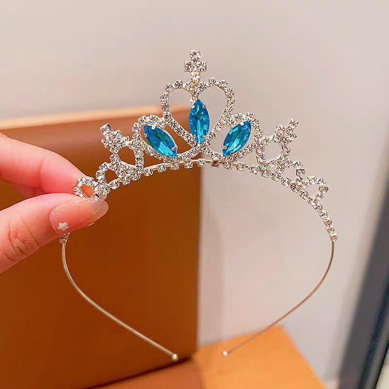 Children'S Crown Girl Crystal Crown Headgear Korean Fairy Princess Style Temperament Dress Accessories Crown Hair Accessories