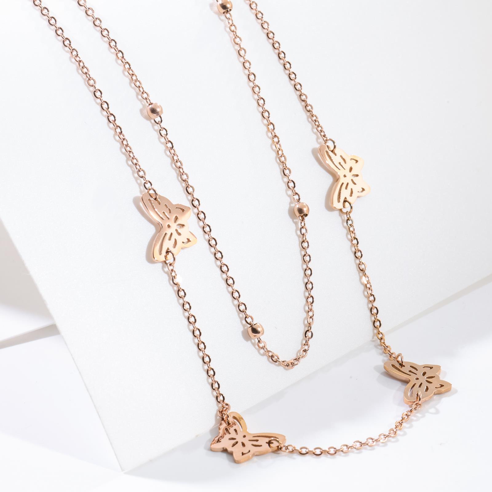 Dongdaemun, South Korea Smart Shining Necklace Texture Simple Butterfly Clavicle Chain Fashion