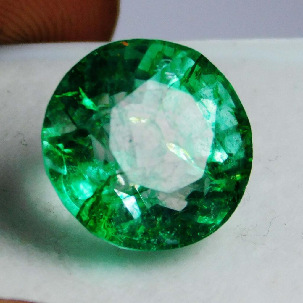 7.50 Ct Top Rich Green Natural Emerald Round Cut Loose Gemstone