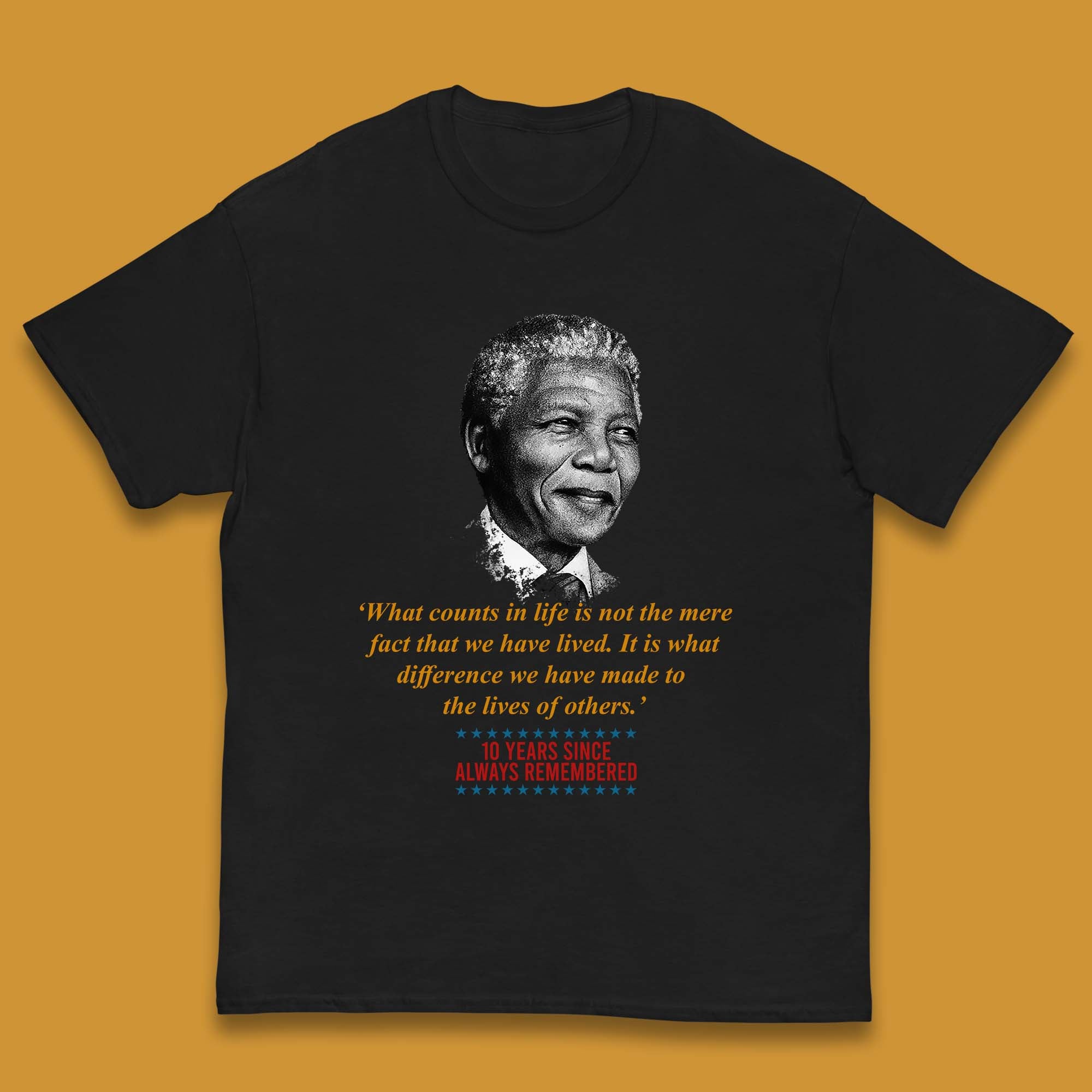 10 Years Since Always Remember Nelson Mandela Kids T Shirt 130