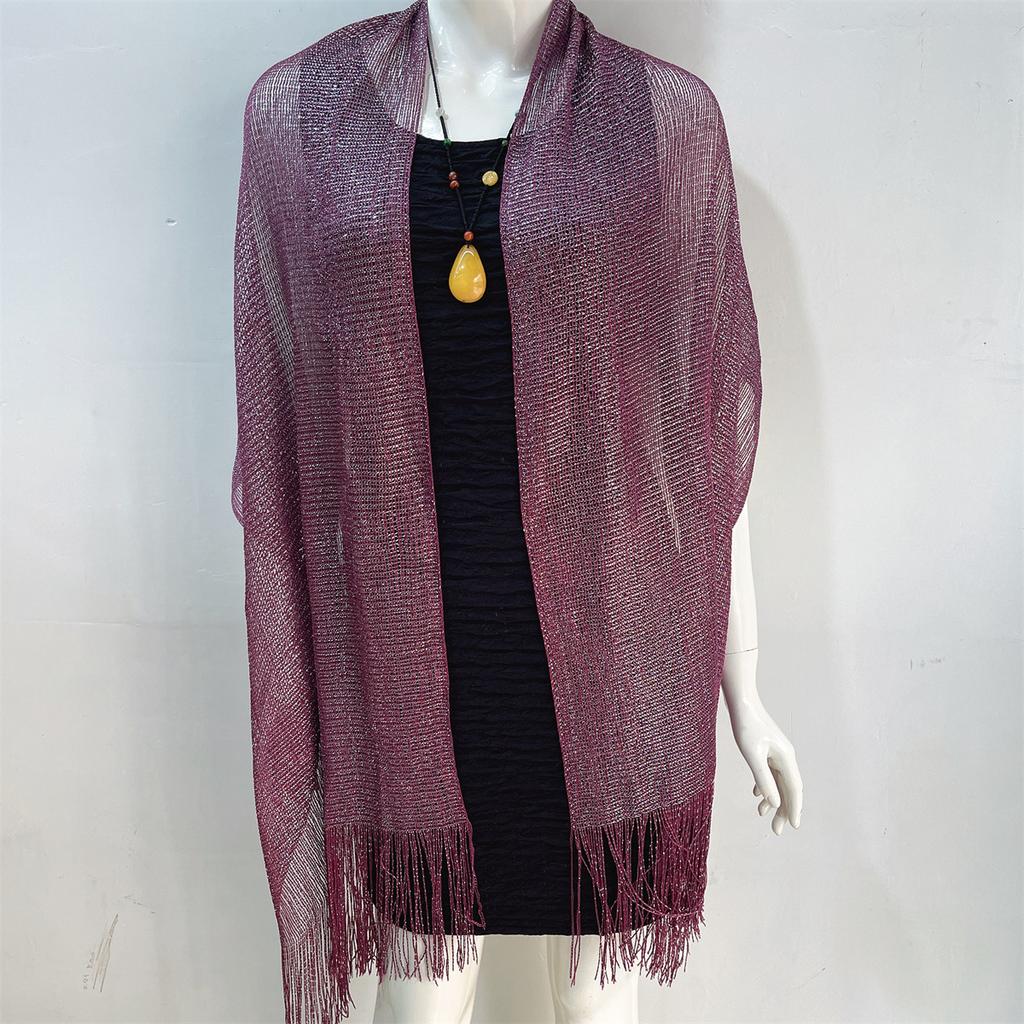 Rayon Scarf, Gold And Silver Silk Flat Scarf, Thin Shawl, Bag Head Scarf, Polyester Scarf, Multi-Color.