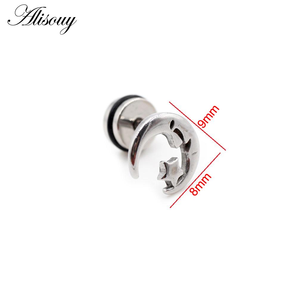 

Alisouy 2 шт., серьги-гвоздики из нержавеющей стали с дельфином, ящерицей, солнцем и луной, крест CZ, для женщин и мужчин, серьги-гвоздики для козелка, спираль, ювелирные изделия для пирсинга хряща