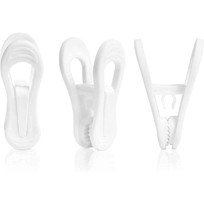 30 Pack White Hanger Clips for Hangers, Multi-Purpose Strong Pinch Easily Clip On Clothing Pants Hangers, Plastic Finger Clips for Home