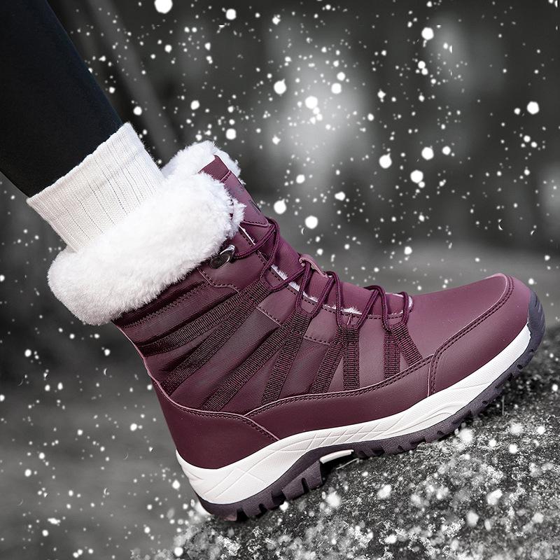Large Size Cotton Shoes Snow Boots Winter Warm Medium Boots Piled Thickened Outdoor Mountaineering Boots