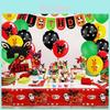 Zábavné a živé party potřeby pro dětskou narozeninovou oslavu s Bingem Králíčkem, vícebarevný balónkový banner a ozdoby na cupcaky