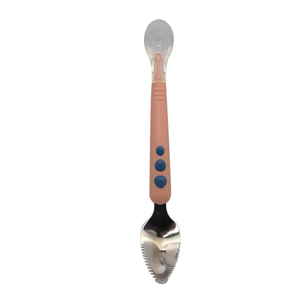 Double-Ended Fruit Puree Spoon Baby Tableware Fruit Scraper Spoon Portable Feeding Spoon