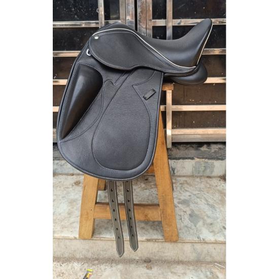 Leather Dressage Double flap Changeable Gullets Saddle Horse Saddle 17 Inch чёрный