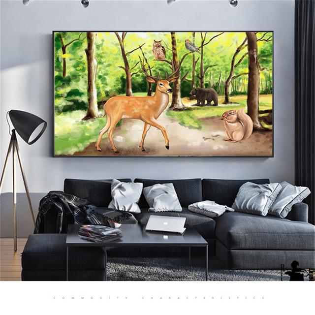 

Настенный декор, осенний прерийный олень, Natuer, пейзаж, холст, картина для гостиной, художественная роспись, винтажные постеры и принты 20cm×40cm NoFrame