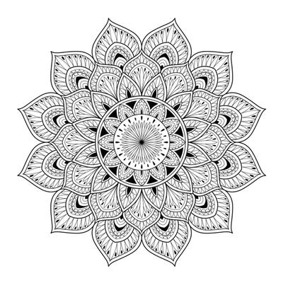 [R4070] - Black 'Mandala' Sticker Sheet - 50x70 Cm