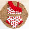 Newborn Baby Girl 2Pieces Swimsuits Set Summer Strawberry Print Beachwear Cute Bathing Suits Toddlers Vest and Shorts Swimwear