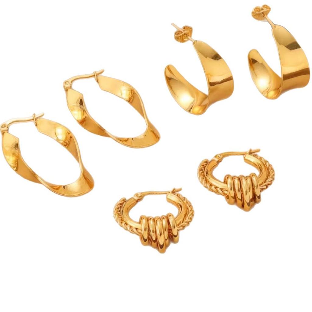 Elegante Titanstahl Seilzwirn Creolen – Stilvoller Edelstahlschmuck für Damen