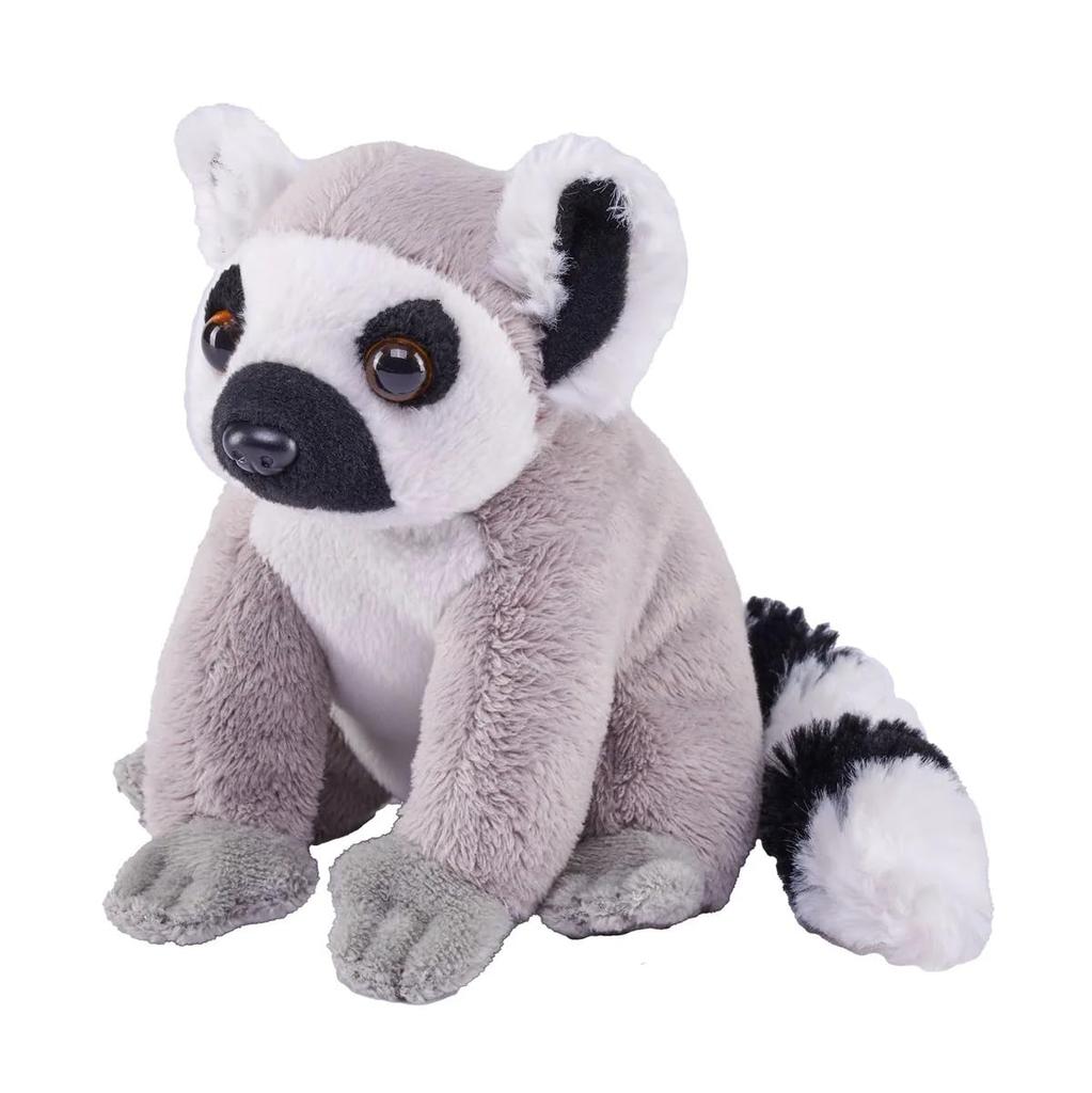 Wild Republic Pocketkins Eco Ring-tailed Lemur Plush Toy, Soft and Fluffy, Monkey, Recycled Materials, W12 x D14 x H12cm, 27742