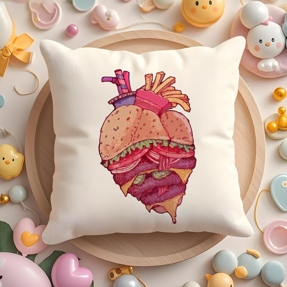 Heart Art Cushion Cover Short Plush DoubleSided Printing Home Machine Washable In Warm Winter Pillow Cover
