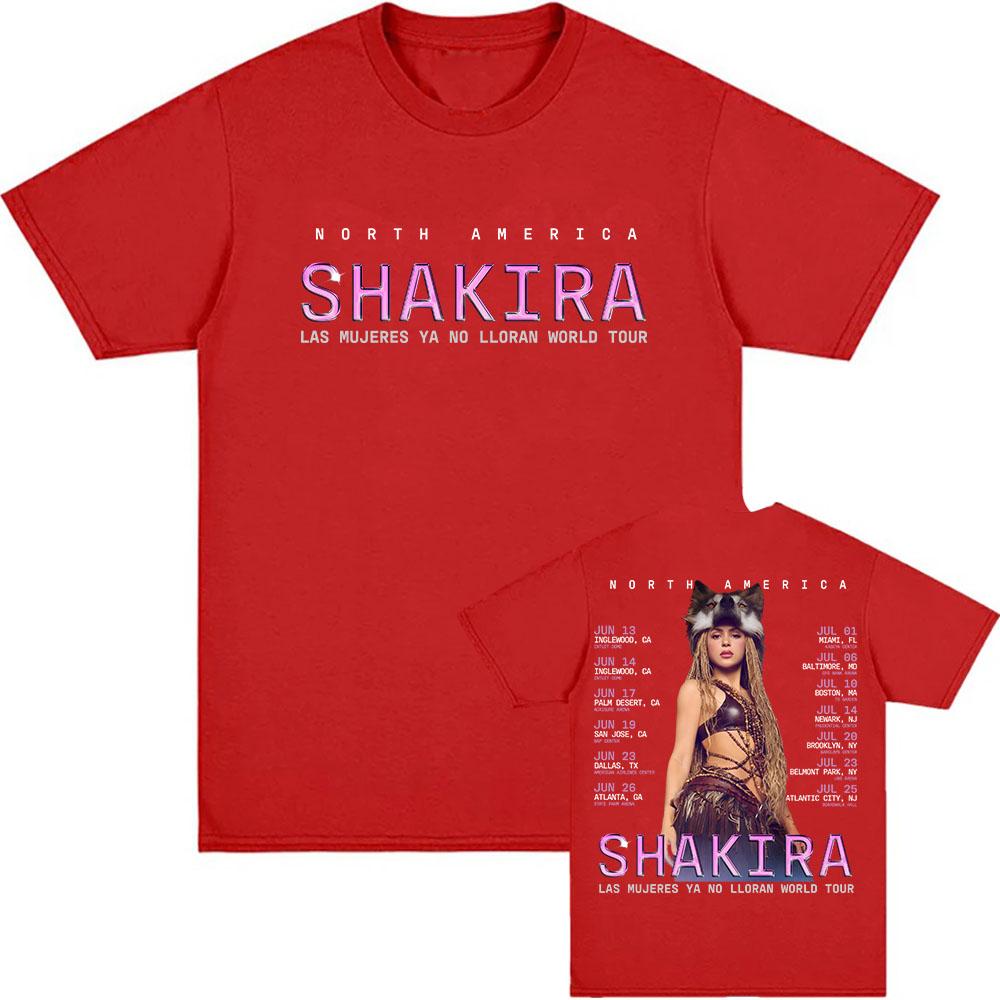 SHAKIRA Las Mujeres Ya No Lloran Tour 2026 T-shirt Unisex Streetwear Design Cantante Stampa Grafica Merch T-shirt Magliette Maschili T-shirt Band Top Estivi
