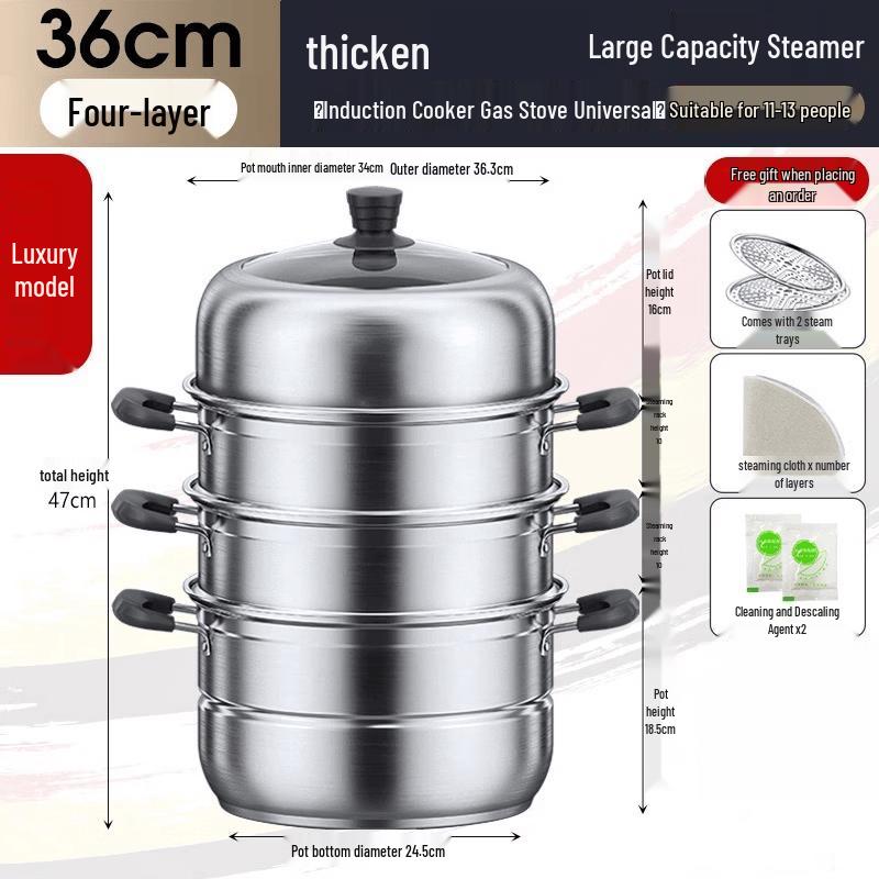 Wutuo 304 Stainless Steel Multi-Cooker Steamer