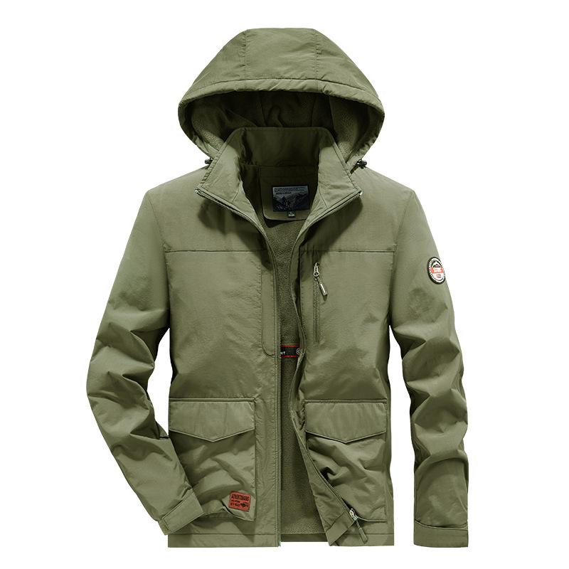 Fleece Thickened CottonPadded Jacket Jacket Outdoor Windproof And Waterproof Jacket Men'S Medium And Long Mountaineering Suit