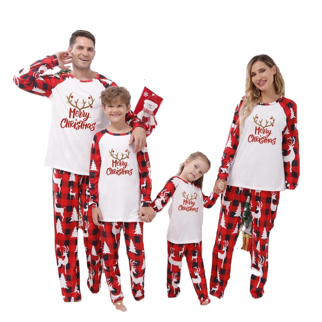 Christmas Family Matching Festive Xmas Pajamas Sets Holiday Pjs for Boys and Girls