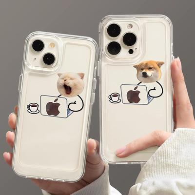 Couple Chat et Chien Animaux Mignons Convient pour Coque de Téléphone Apple IPhone 16 Promax 15/14 Étui de Protection 13