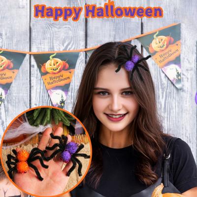 Halloween Spider Hair Clip for Kids Adults Furry Spider Hair Accessories for Halloween Parties Masquerades Cosplay Events Costume