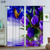 Flower Plant Three D Printing Curtain Rose Tulip Lily Daisy Bamboo Dandelion Fresh Pastoral Light Blocking Heat Insulation Curtain