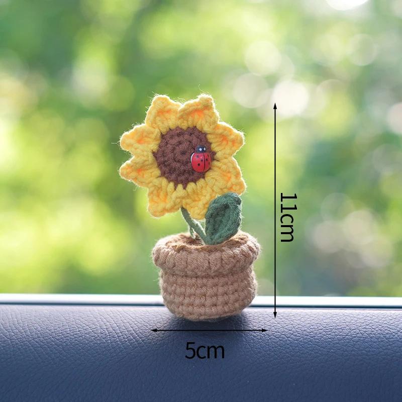 Pig Crochet Flower Decorative Flower Potted Kawaii Knitted Pot Flower Wedding Party Room Decor Potted Kawaii Knitted Pot Pig