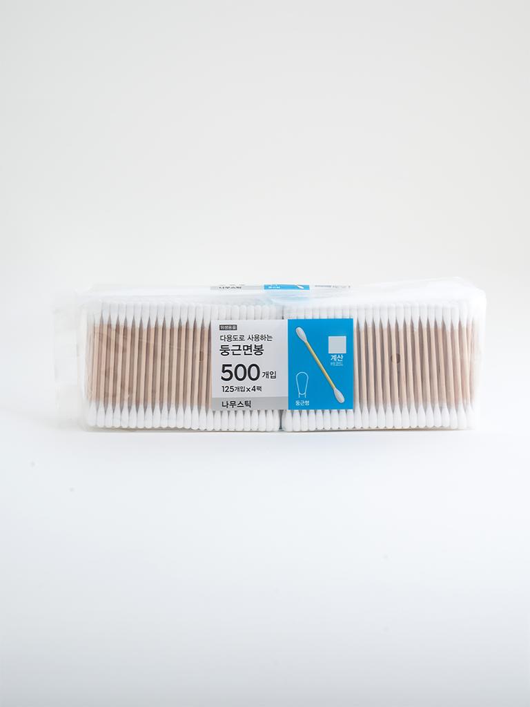 Wood Stick Round Cotton Swabs, 500 Count Pack