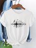 Women's Soft Pink Music Graphic T-shirt Musical Notes Daily Casual Wear Summer Fashion Tops Comfortable Material Short Sleeve