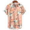 Camicia Hawaiana Animale Retrò Uomo Stampa Gru 3D Manica Corta Ampia Casual Oversize Top Harajuku Street Camicetta a Bottoni