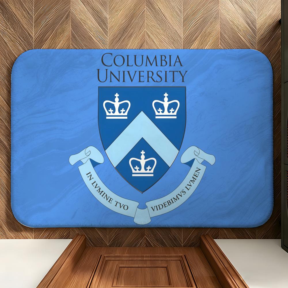Education C-Columbia U-University Floor Mat Soft Flannel Entrance Door Mat Non Slip Absorbent Bathroom Bedroom Floor Rug