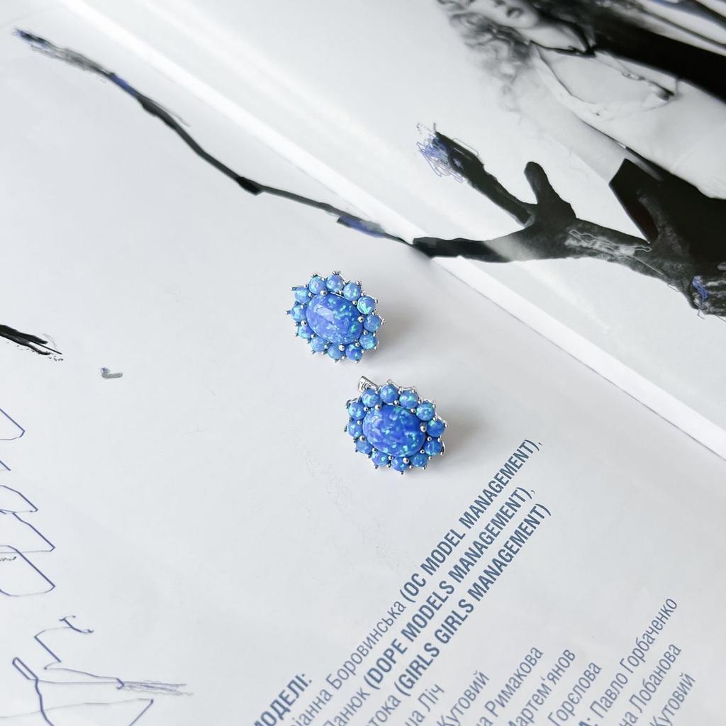 Silver Earrings with Opal 4.19ct (2151852)