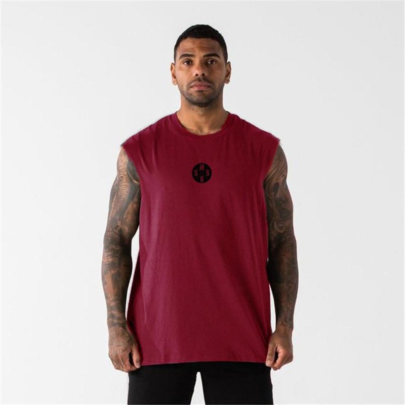 Muscleguys   Neues Herren Fitness Top Bedrucktes Shirt Sommer Sport T-Shirt  Schnelltrocknende Weste Laufen Bodybuilding
