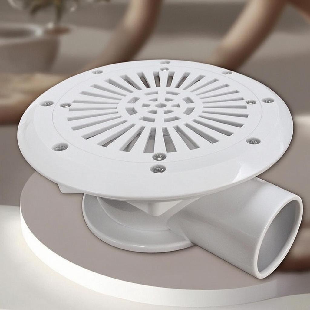 Bottom Drain with Round Cover Plug-and-Play Pool Main Grate Replacement