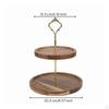 2Tier Dessert Stand Tiered with Wooden Trays Rustic Cake Display Rack for Hosts,