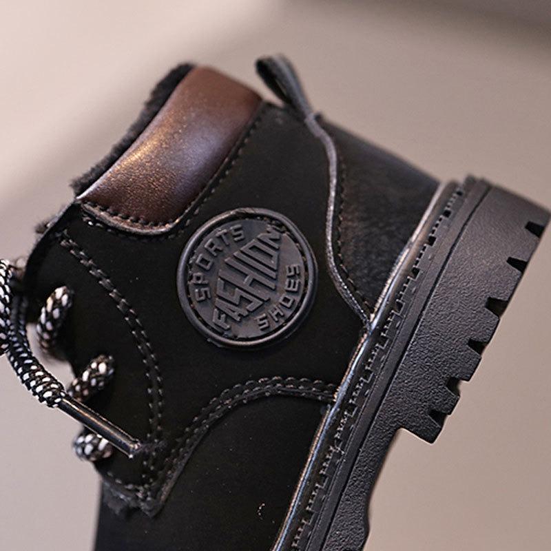 Unisex Baby Soft-Soled Martin Boots 0-1-2 Years Old, Walking Shoes, Fleece-Lined Cotton Shoes, Snow Boots for Fall/Winter.