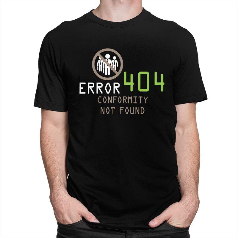 Custom Error 404 Conformity Not Found Tshirt for Men Short Sleeve Casual T Shirt Programmer Tshirts Slim Fit 100 Cotton Tee
