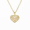 Small Heart Zircon Pendant Necklace For Women Minimalist Fashion Collarbone Chain Dainty Love Design
