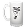 Chope de bière - PLANETEE - J'peux pas minimaliste - Verre trempé givré - 470 ml - Impression sublimation durable