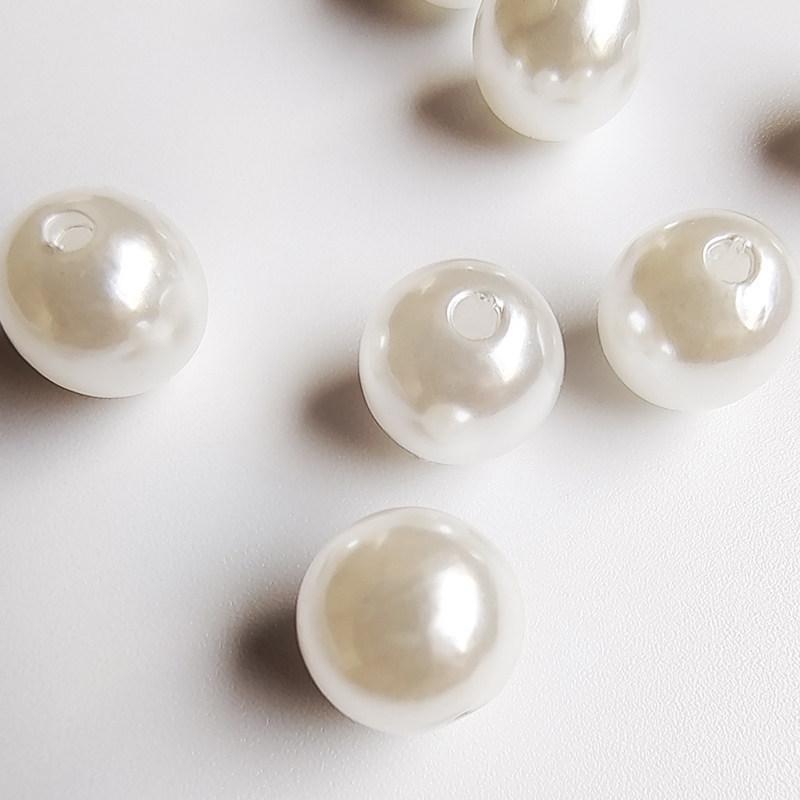 6/8/10/12mm Helle Weiße Imitation Perlen für DIY Schmuck Halsketten Herstellung