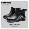 Mechanical wind and rain shoes men's summer waterproof and non-slip rain boots trendy medium tube thick-soled takeaway rider car wash