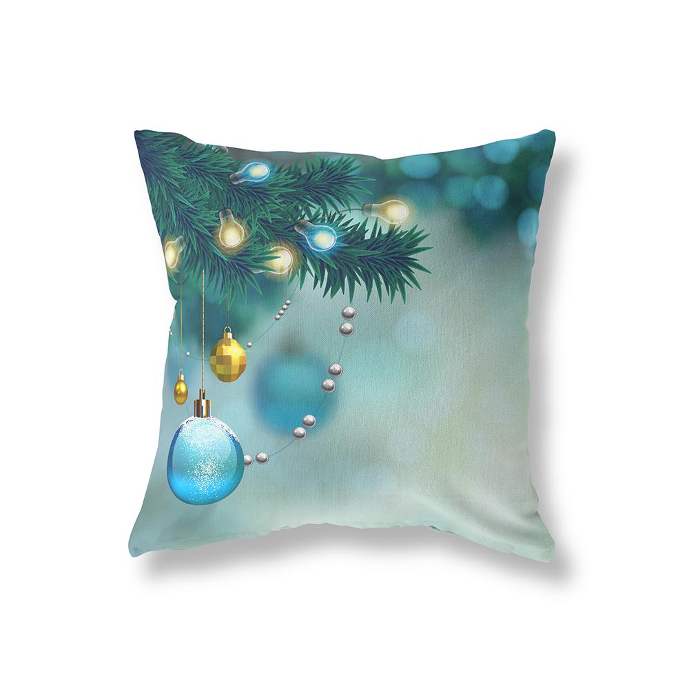 Santa Claus Printed Pillowcase Bedroom Living Room Sofa Car Decoration Pillowcase Home Decor Christmas Cushion Cover