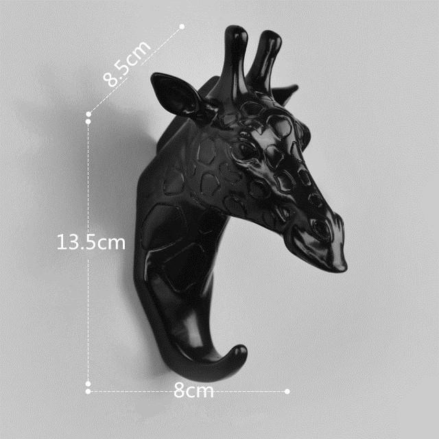 Home Decorate Wall Art Hook Resin Simulation Animal Head Craft Storage Hanger for Clothes Keychain Hat Room Decoration Accessori