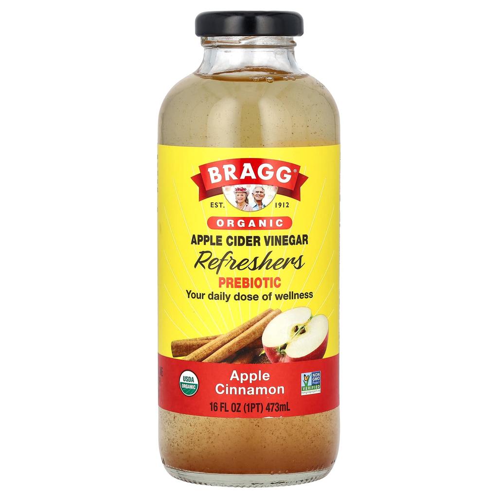 Organic Apple Cider Vinegar Refresher, Prebiotic, Apple Cinnamon, 473 Ml (16 Fl Oz)